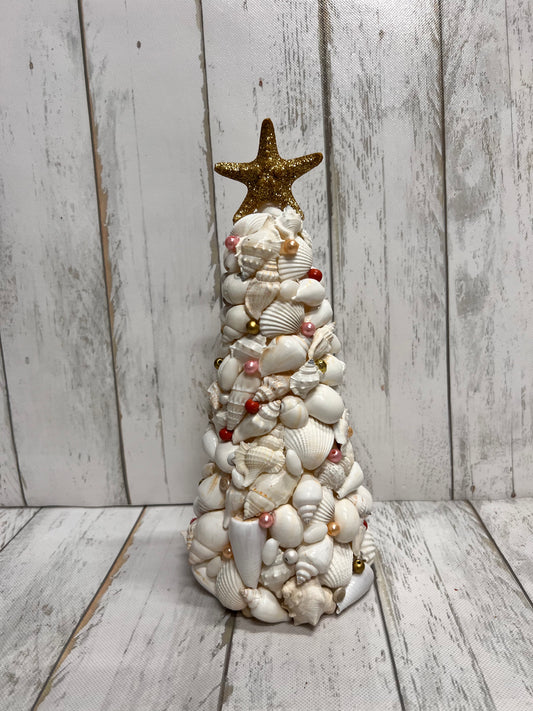 Shelled Christmas Tree with gold star.