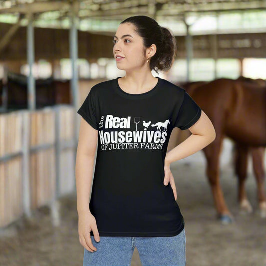 Women's "Real Housewives of Jupiter Farms " Black/White Shirt