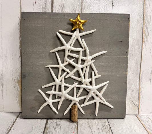 Starfish Christmas Tree Plaque - Square