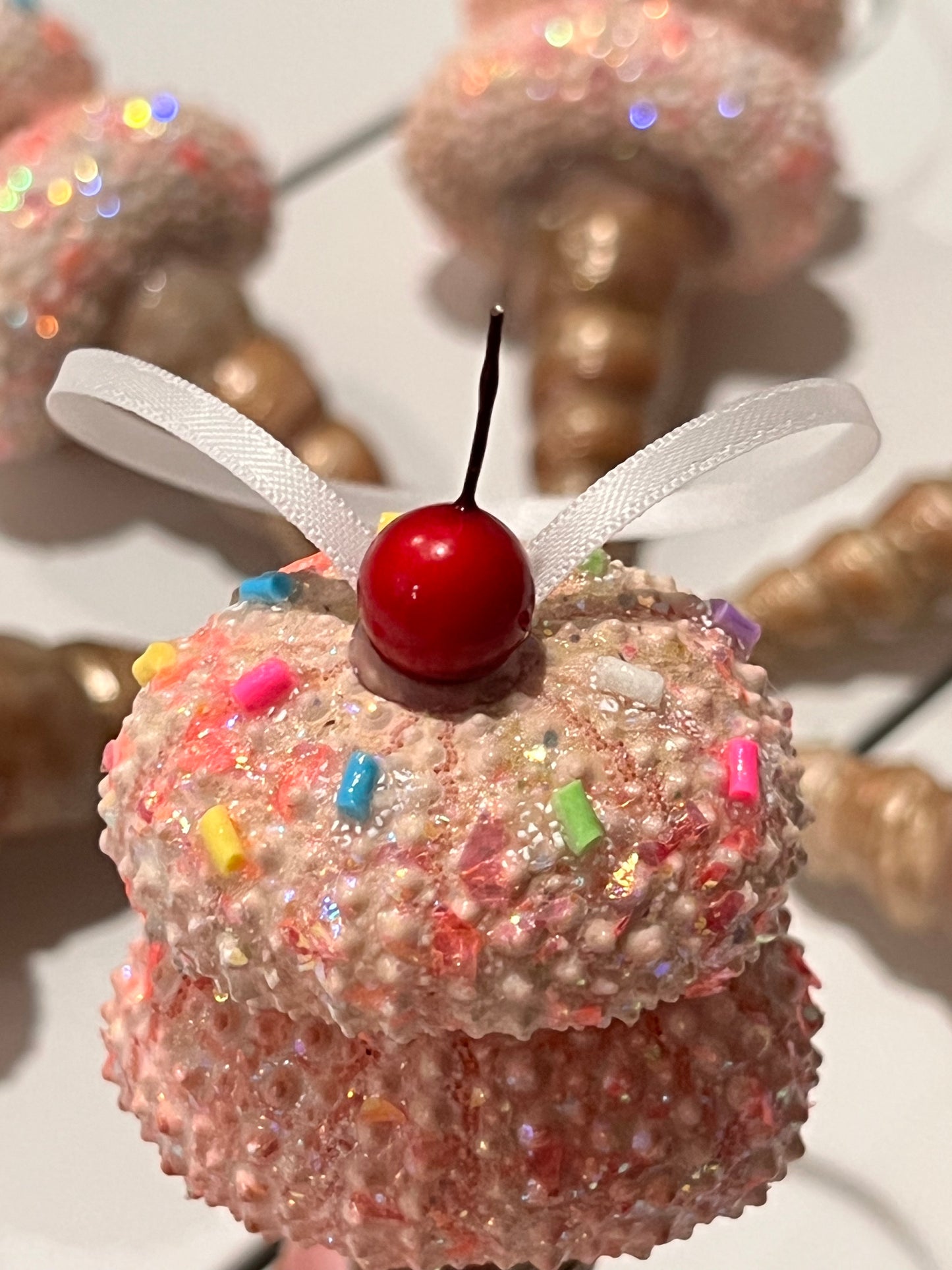 Sea Urchin Ice Cream Cone Ornament