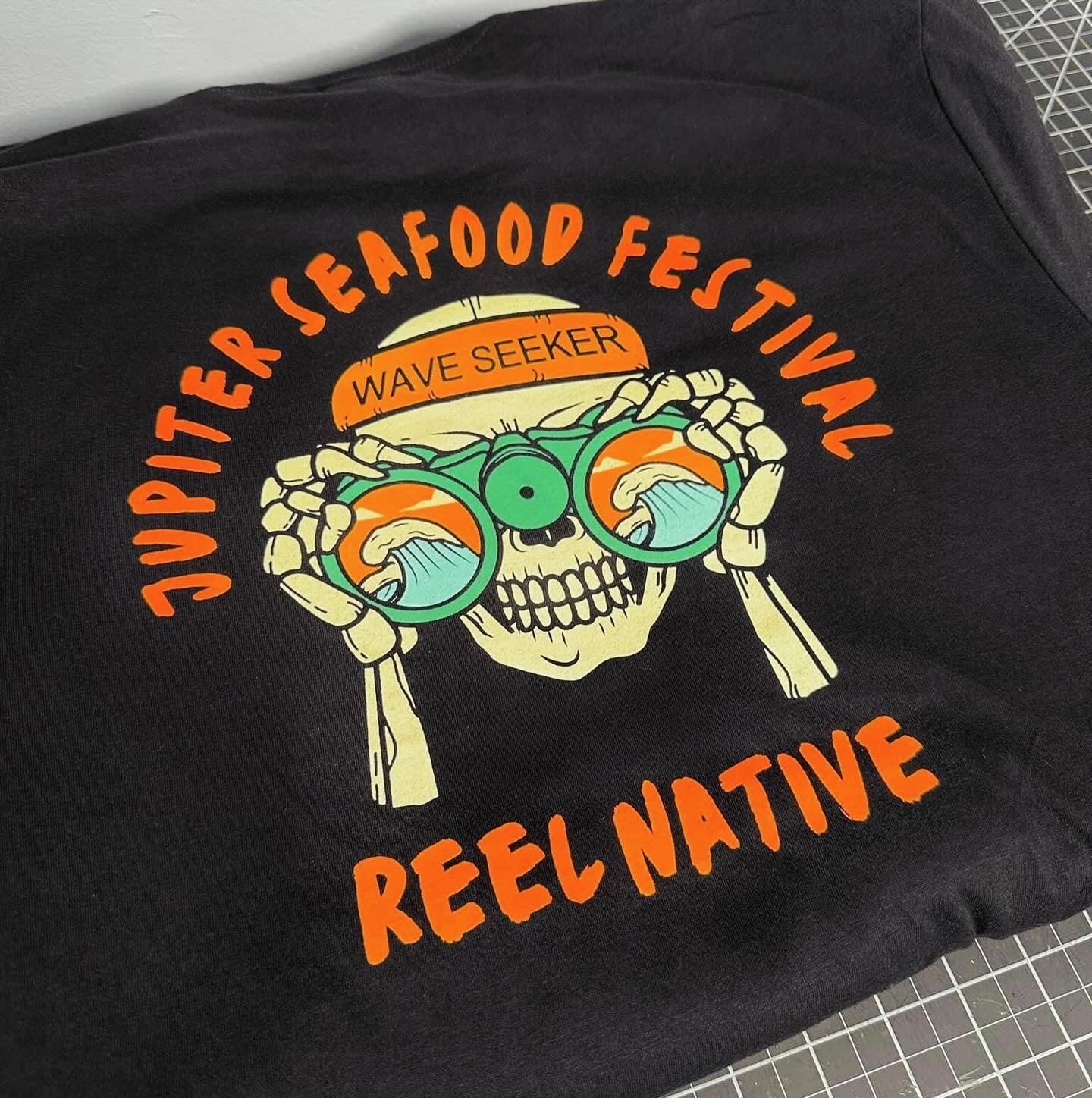 Reel Native’s Jupiter Seafood Festival Shirt without date