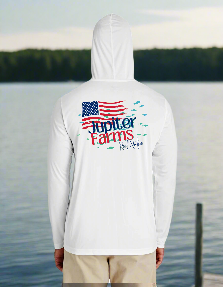 Premium Long Sleeve- Jupiter Farms Fishing Shirt Hoodie