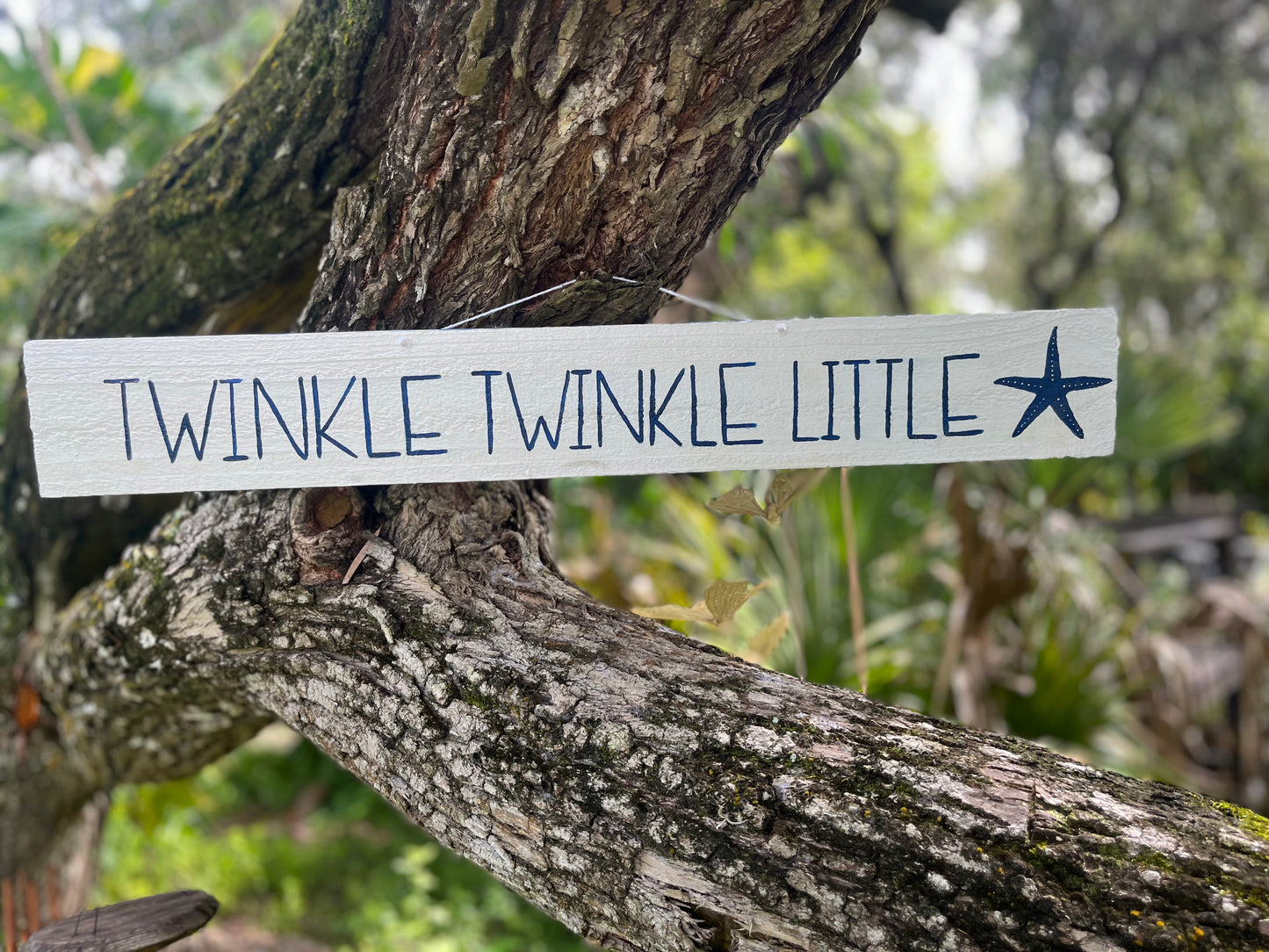 Twinkle Twinkle Little Starfish Wood Sign