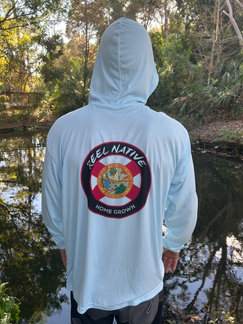 "Reel Native Florida Flag" Premium Long Sleeve Fishing Hoodie
