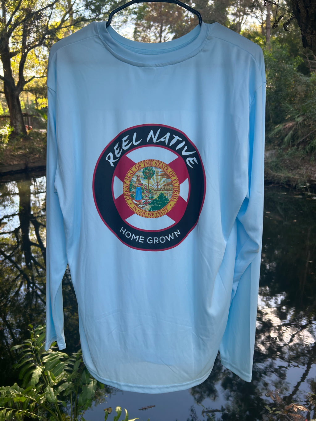 "Reel Native Florida Flag" Premium Long Sleeve Fishing Shirt