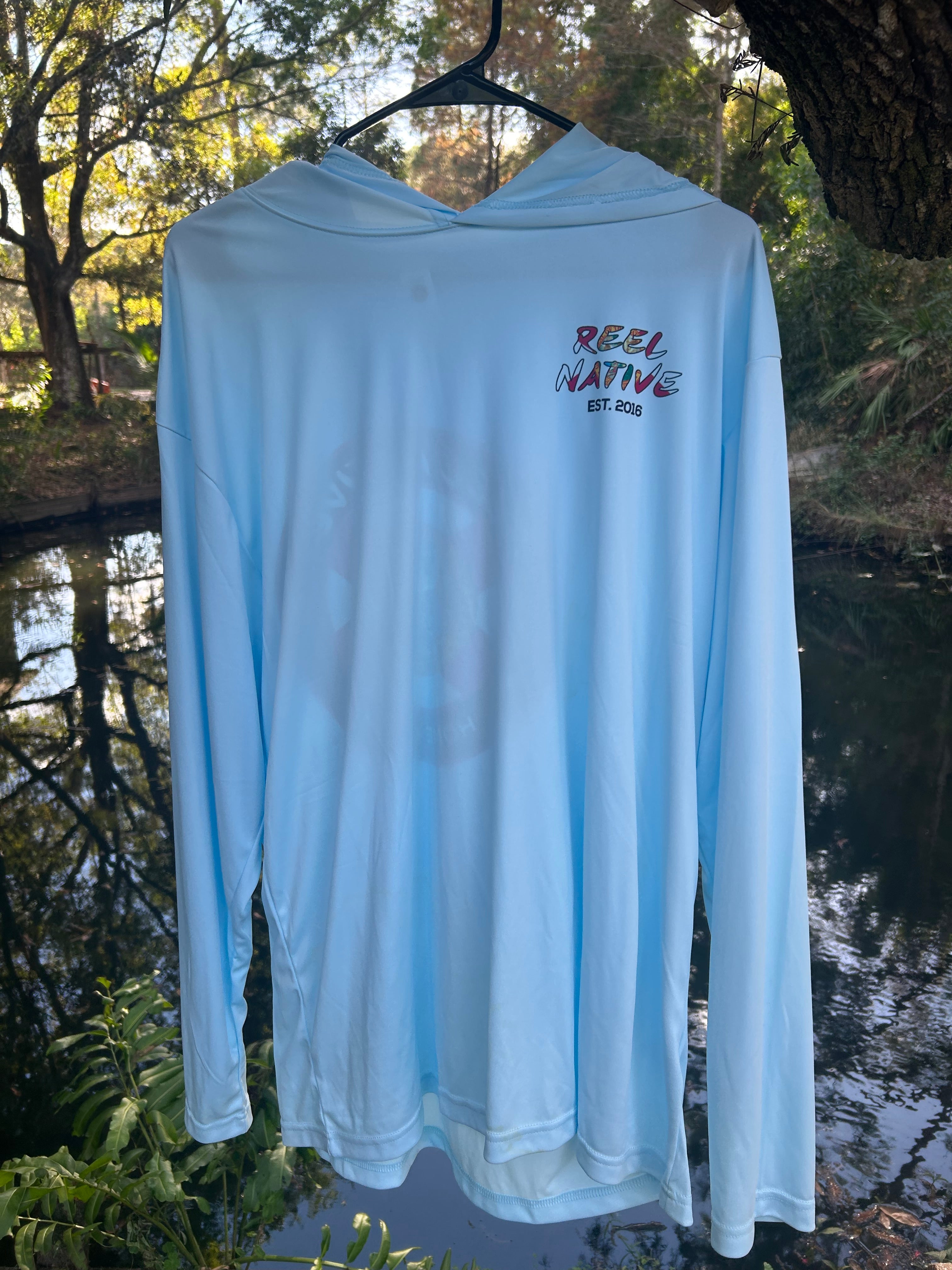 "Reel Native Florida Flag" Premium Long Sleeve Fishing Hoodie