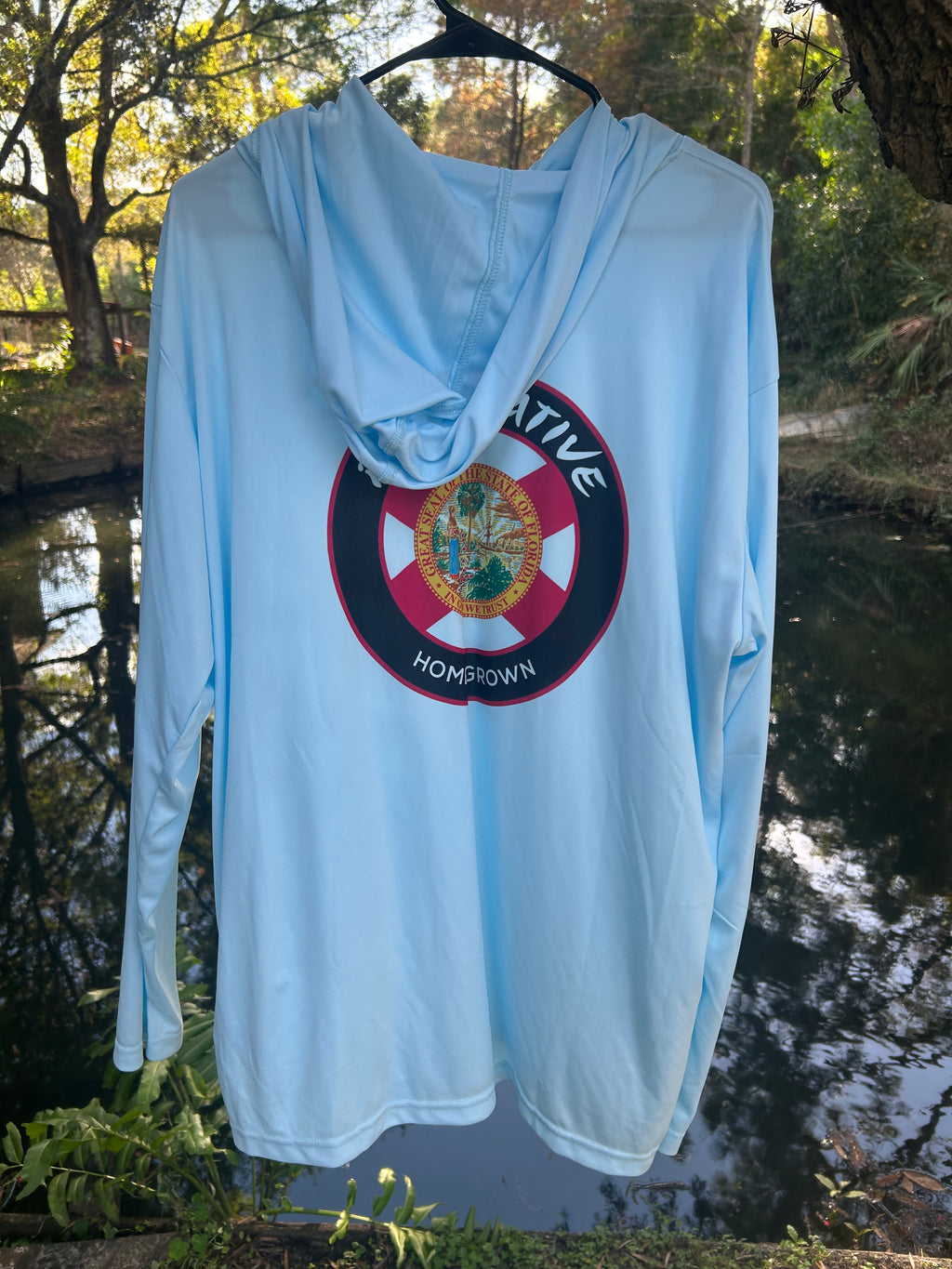 "Reel Native Florida Flag" Premium Long Sleeve Fishing Hoodie