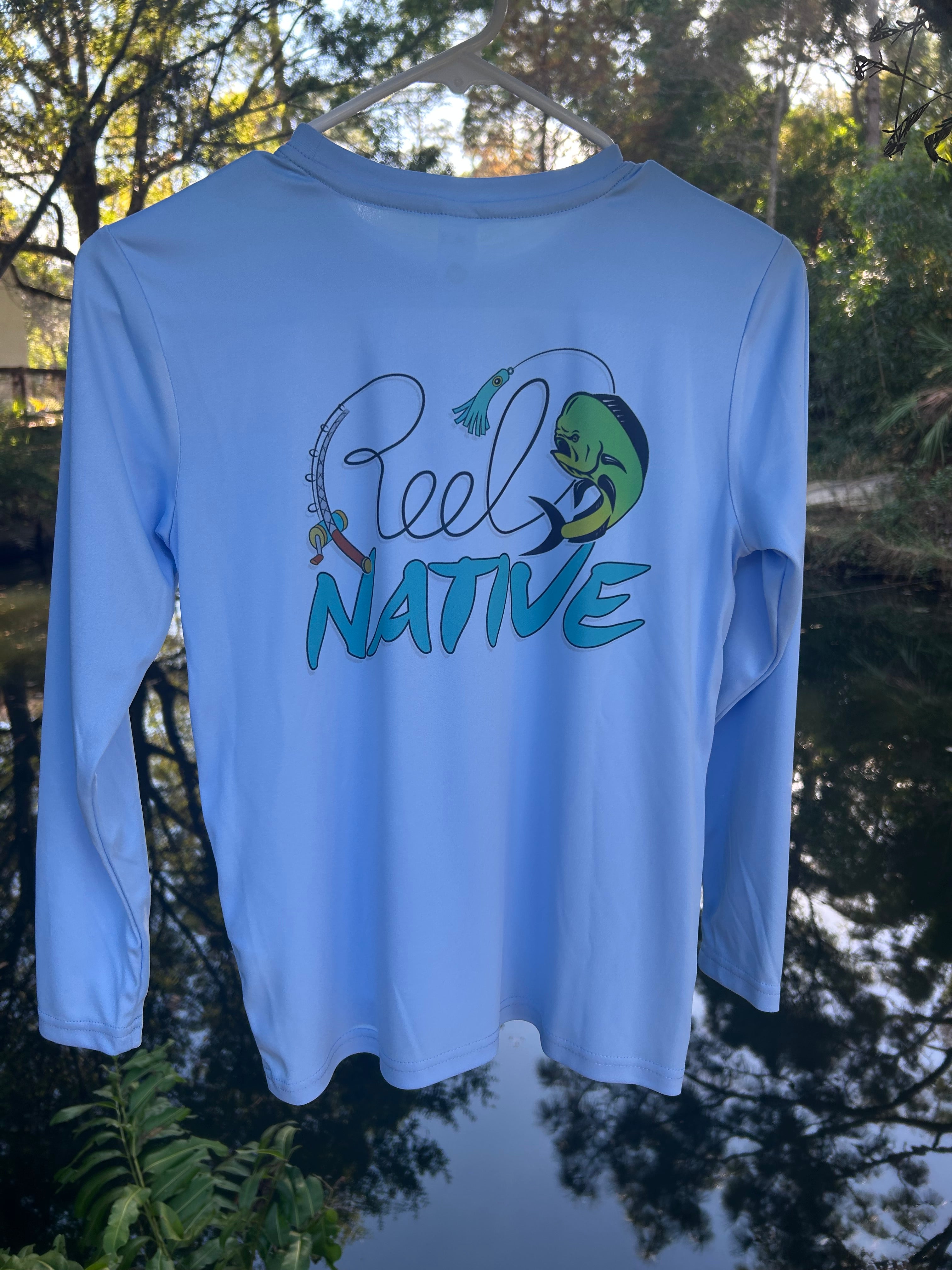 "Blue Reel Native" Premium Long Sleeve Fishing Shirt for Kids