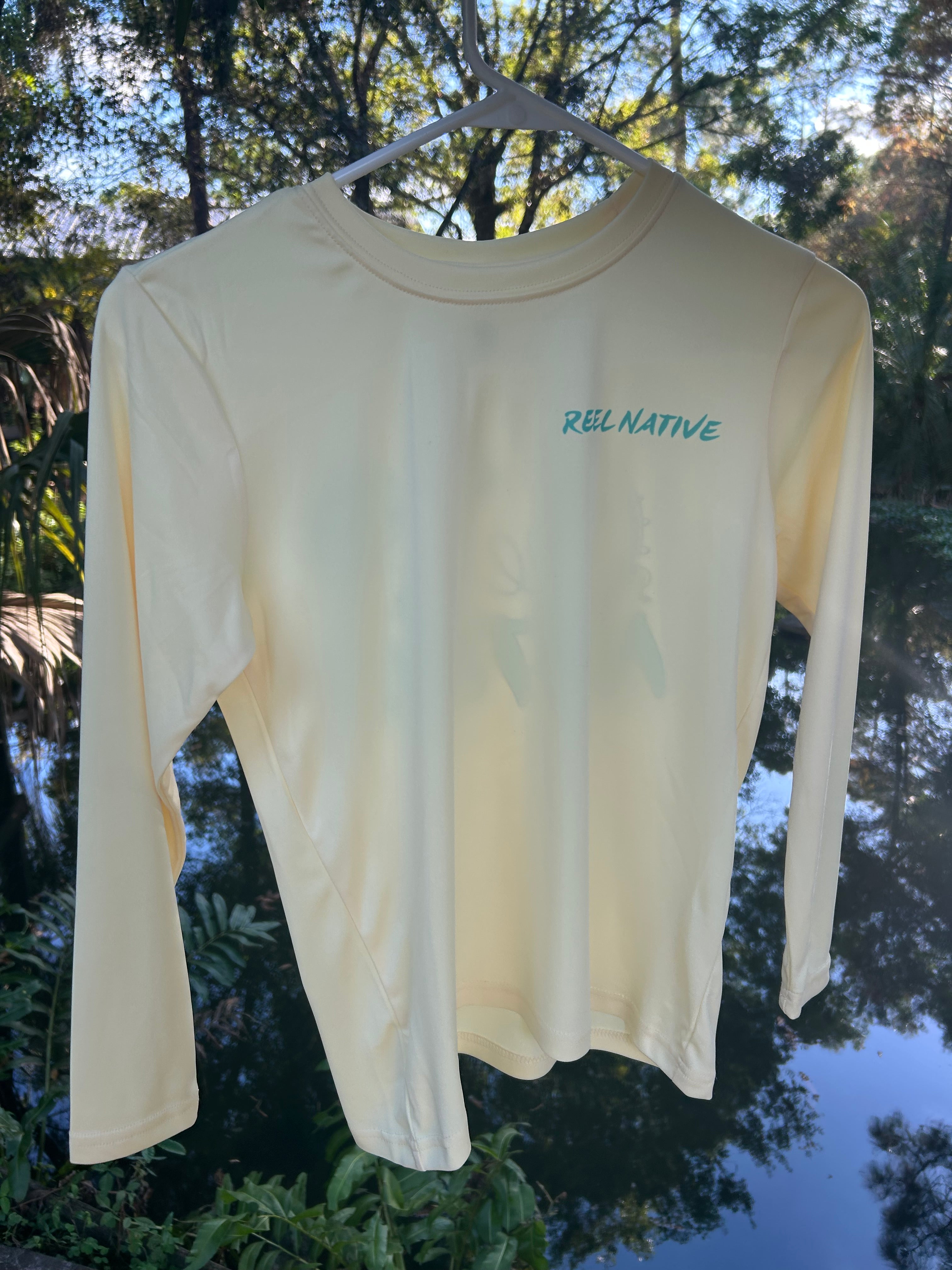 "Yellow Reel Native" Premium Long Sleeve Fishing Shirt for Kids