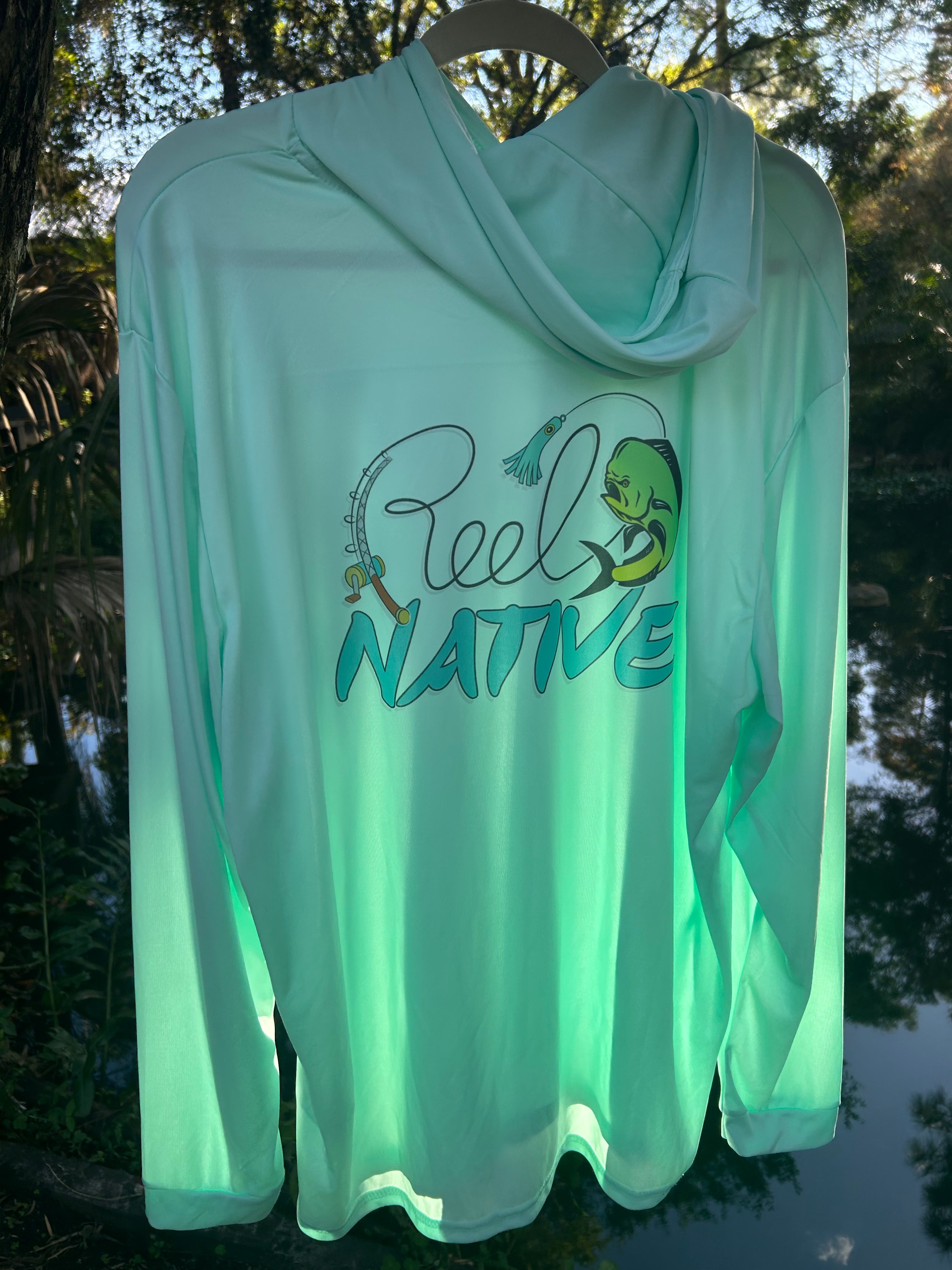 "Reel Native" Premium Long Sleeve Fishing Hoodie