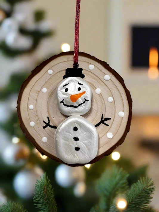 Rock Snowman Ornament