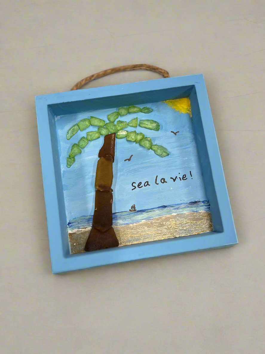 Sea Glass Shadowbox Art