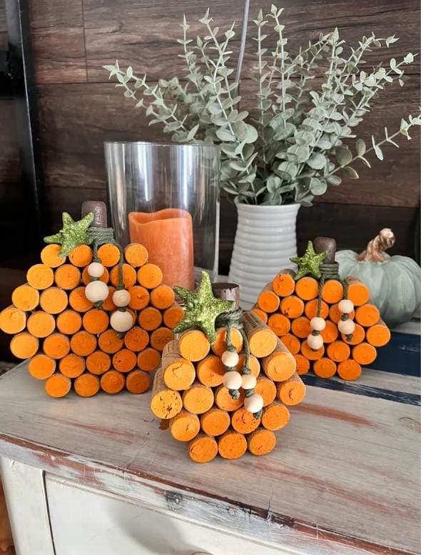 Cork Pumpkin with Starfish Leaf