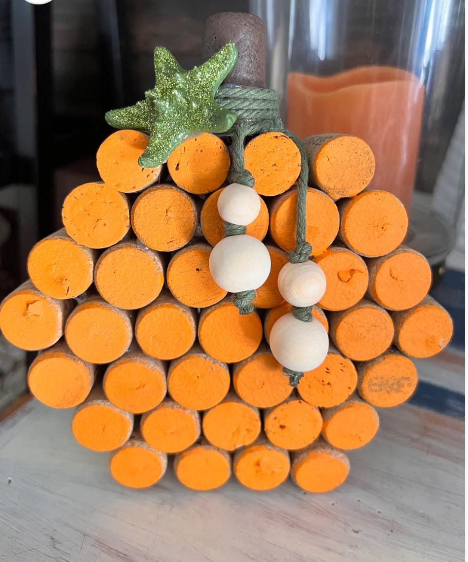 Cork Pumpkin with Starfish Leaf