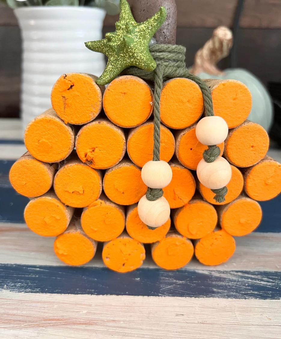 Cork Pumpkin with Starfish Leaf