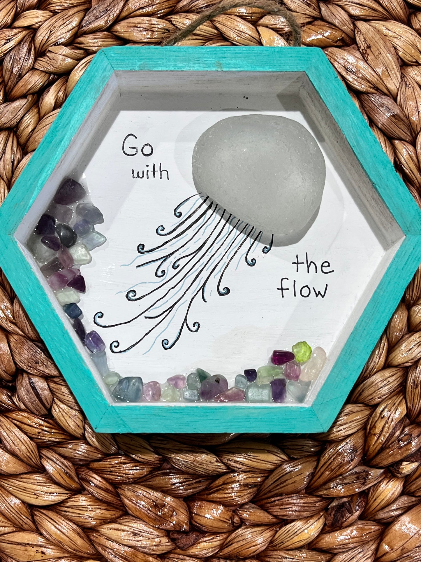 Sea Glass Shadowbox Art