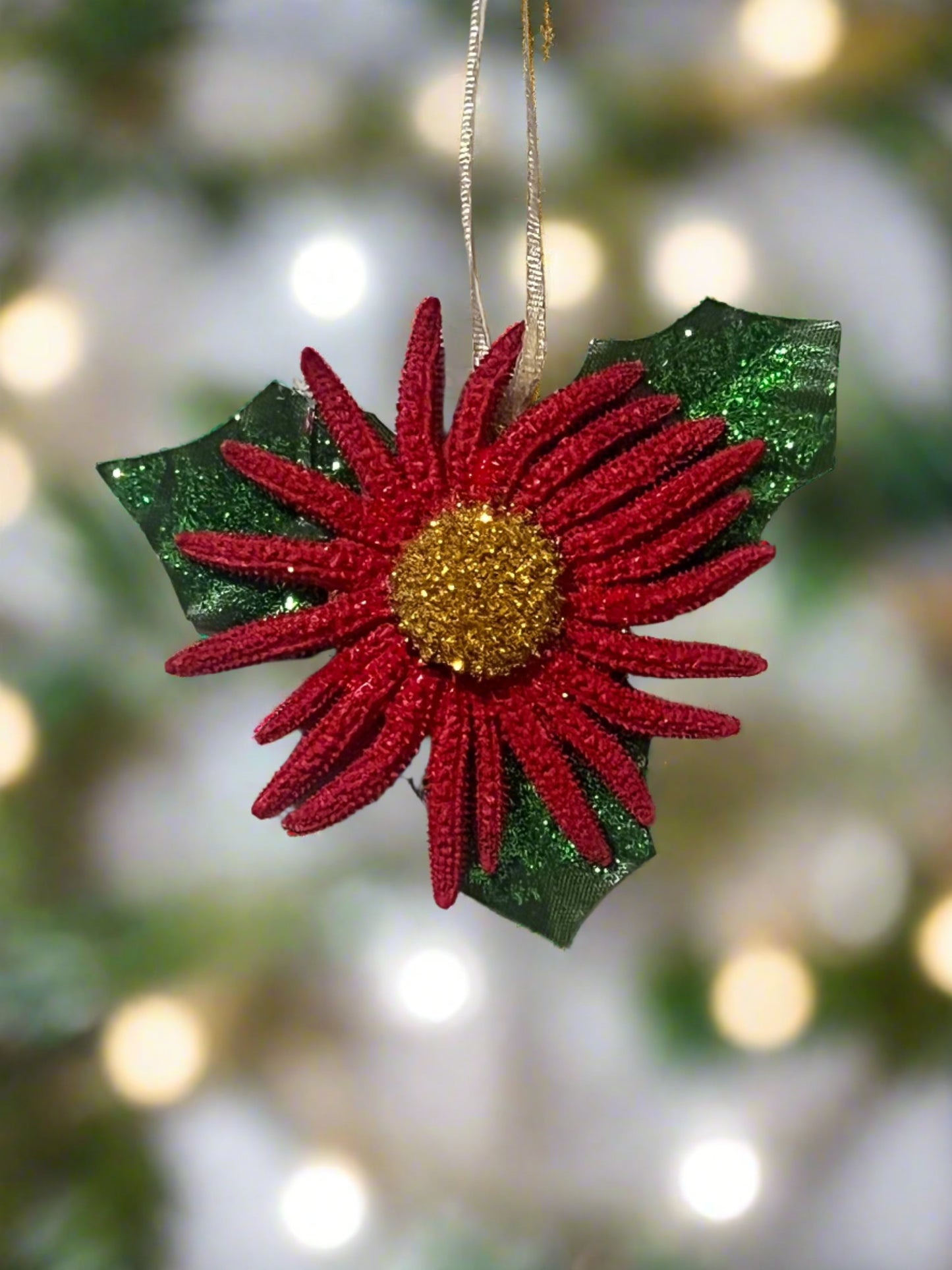 Starfish Poinsettia Ornaments