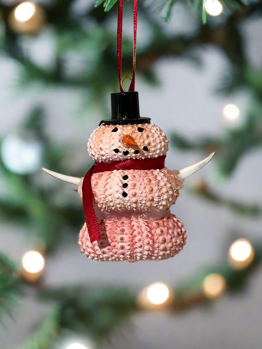 Sea Urchin Snowman Ornament