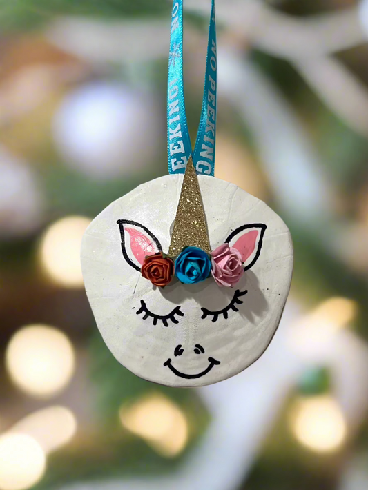 Sand Dollar Unicorn Ornament