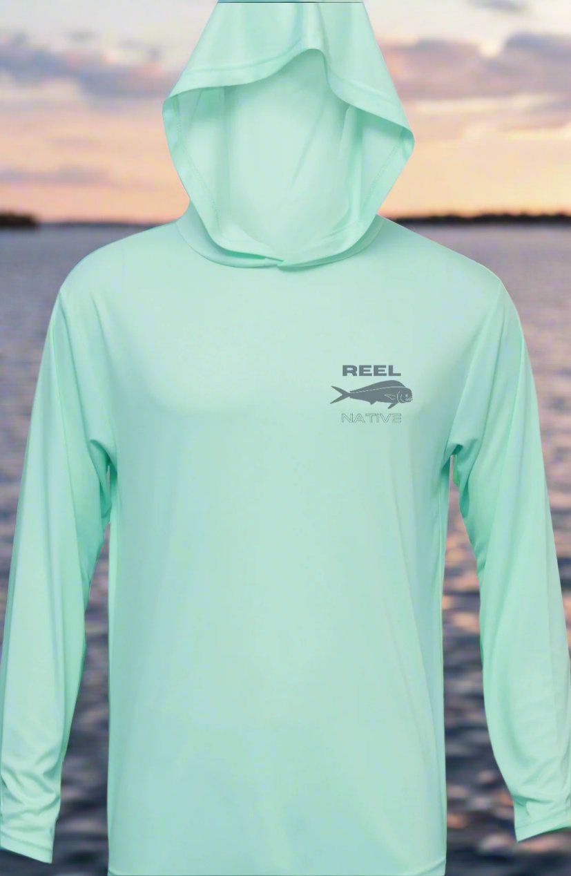 Premium Long Sleeve Hoodie Seafoam/Grey Pinwheel