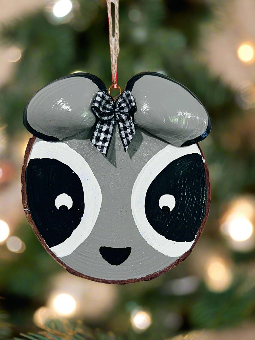 Wooden Raccoon Ornament