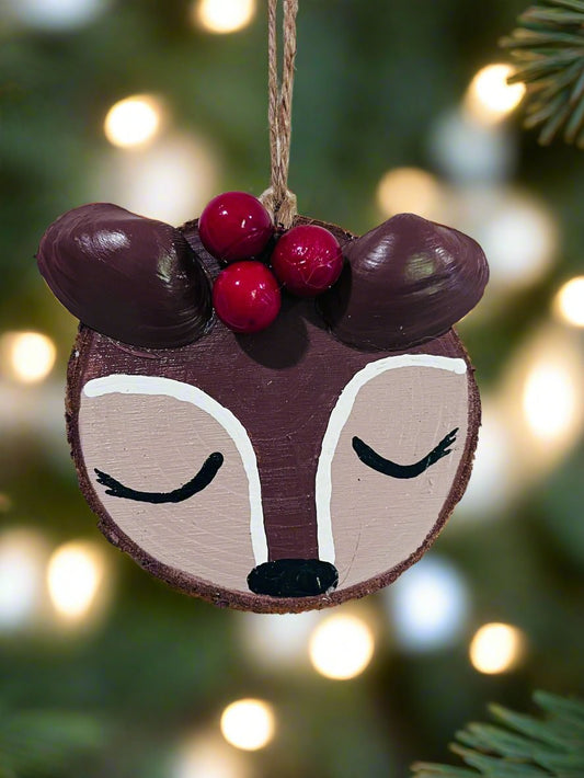 Wooden Reindeer Ornament