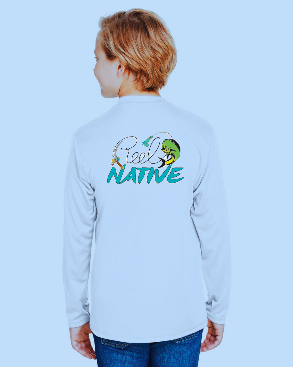 Premium Youth Long Sleeve Shirt - Mahi Sky Blue