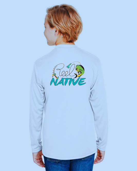 Premium Youth Long Sleeve Shirt - Mahi Sky Blue